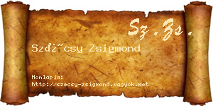 Szécsy Zsigmond névjegykártya
