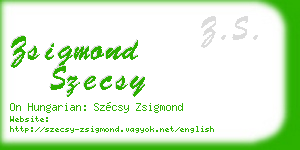 zsigmond szecsy business card