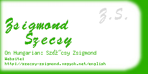 zsigmond szecsy business card